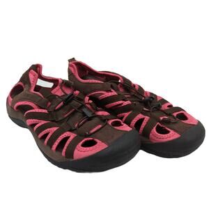 Nevados Women 10 Brown Pink Strappy Bungee Shoes
